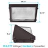 Luxrite Dusk to Dawn LED Wall Pack Lights 3 CCT Selectable 3500K-5000K 80/100/120W 11680/14600/17500LM IP65 LR40540-1PK